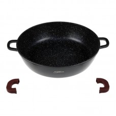 CRATITA CU INTERIOR MARMORAT SI CAPAC 32CM 5L NEGR..